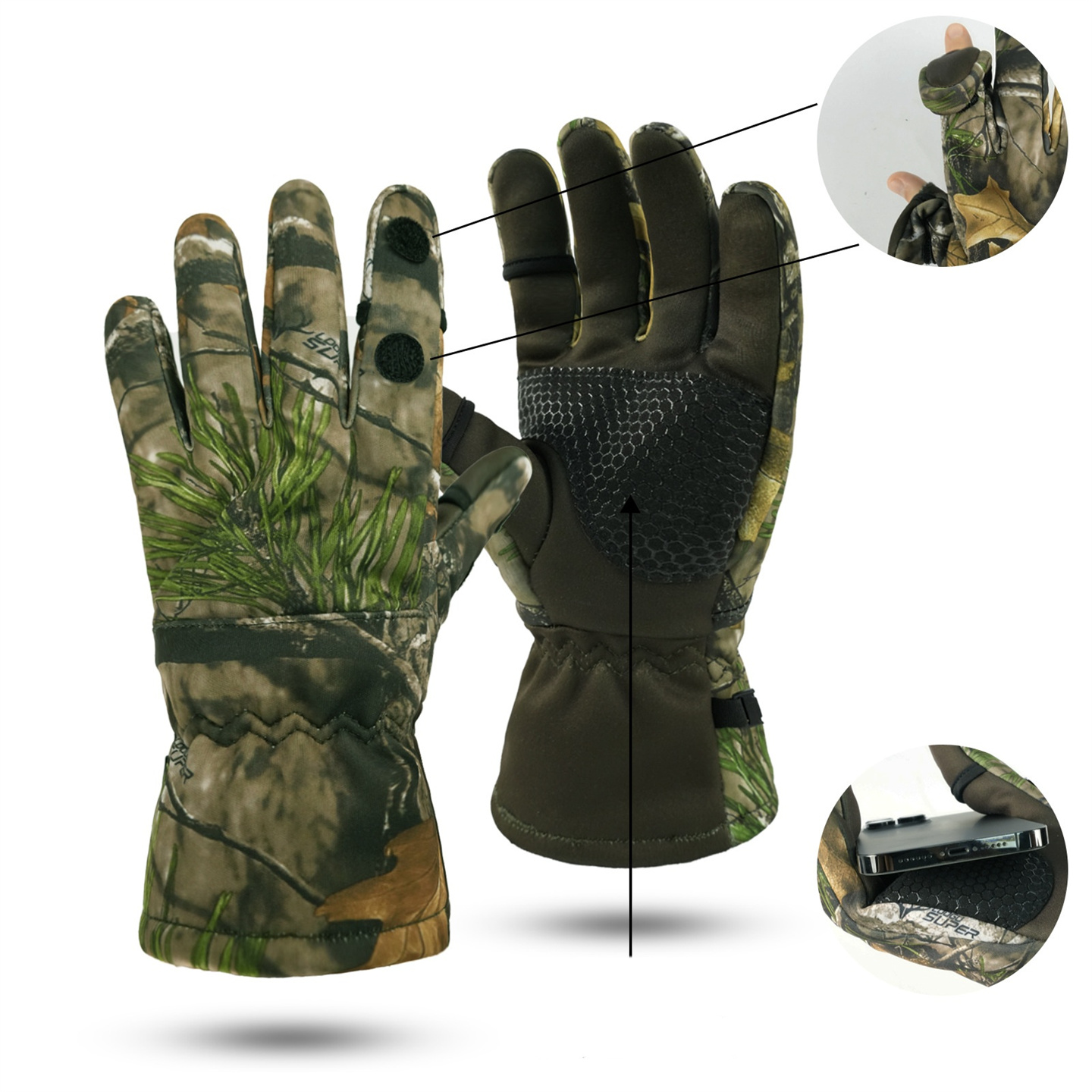 Outdoor Bionic Hunting Camoufl - đánh giá và giá Fishing Gloves